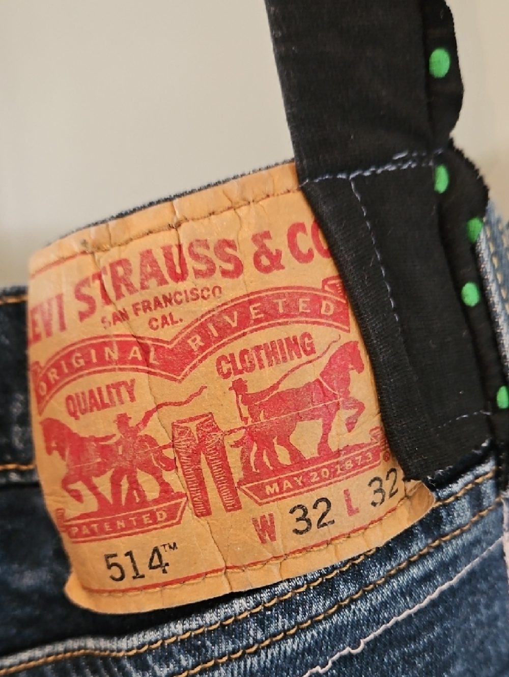 Hand Crafted BY ME Denim and Typewriter Print Reverse Horsey Apron - Picture 2 of 7